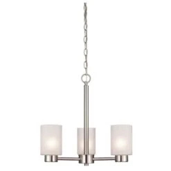 Westinghouse Sylvestre Brushed Nickel Gray 3 Lights Chandelier