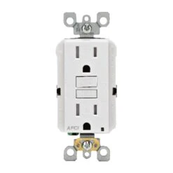 Leviton SmartlockPro 15 Amps 125 V Duplex White AFCI Outlet 5-15R 1 Pk