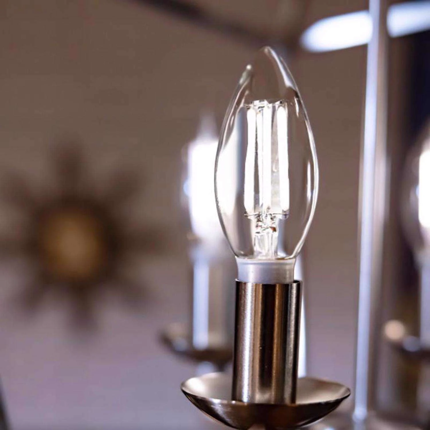 Feit White Filament B10 E12 (Candelabra) Filament LED Bulb Soft White 100 Watt Equivalence 2 Pk - Image 3