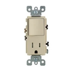 Leviton Decora 15 Amps 125 V Ivory Combination Switch/Outlet 5-15R 1 Pk