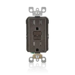 Leviton SmartlockPro 15 Amps 125 V Duplex Brown GFCI Outlet 5-15R 1 Pk