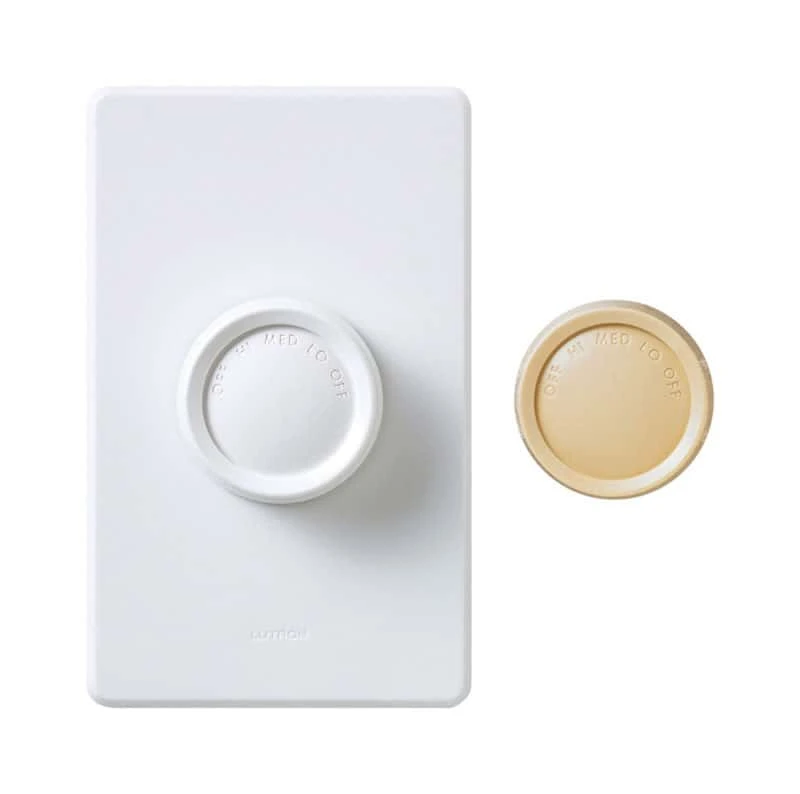 Lutron 1.5 Amps Single Pole Rotary Fan Control Ivory, White 1 Pk - Image 2