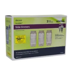 Leviton Decora SureSlide White 600 W Slide Dimmer Switch 3 Pk