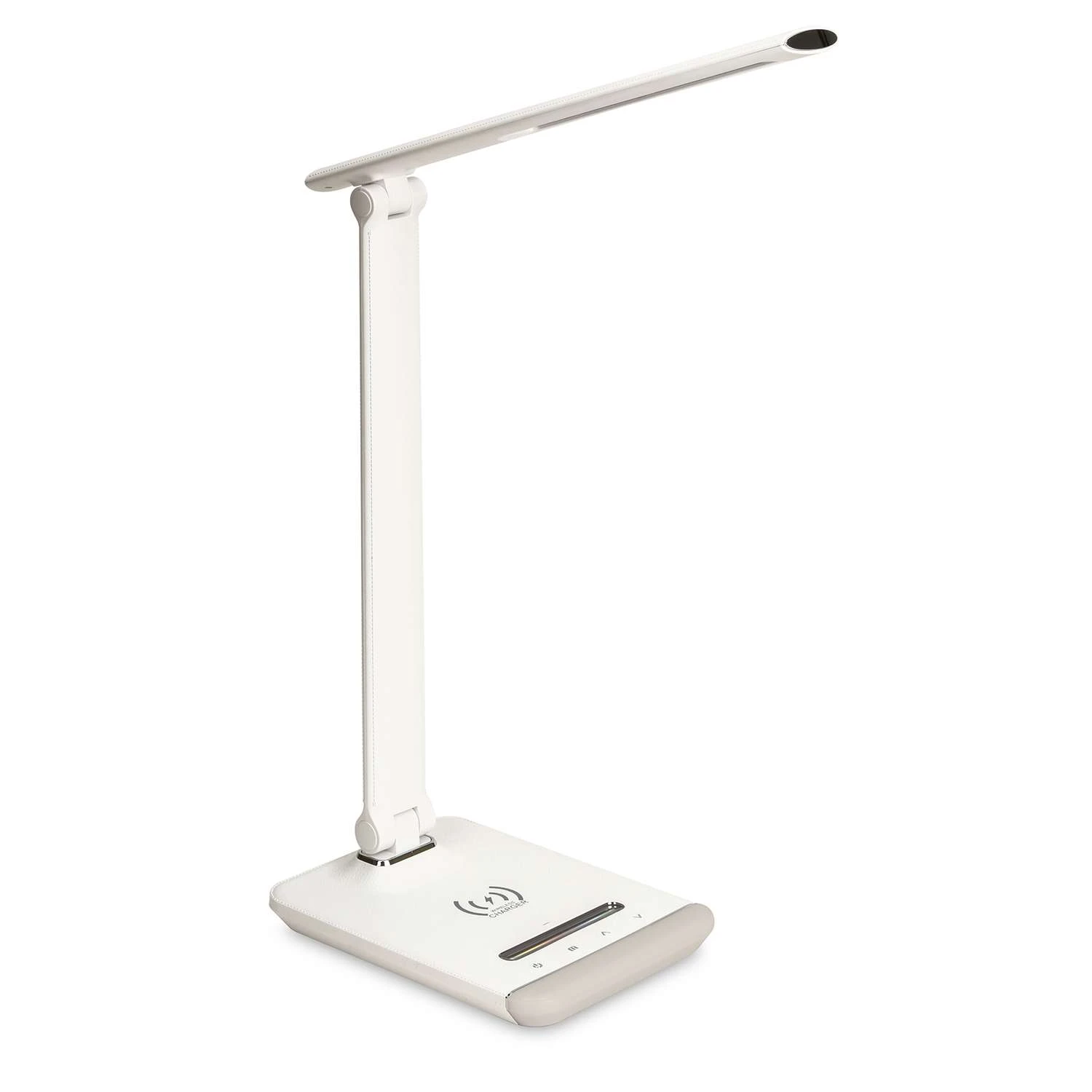 IHome 14.97 In. Gloss White Desk Lamp W/Charging Station