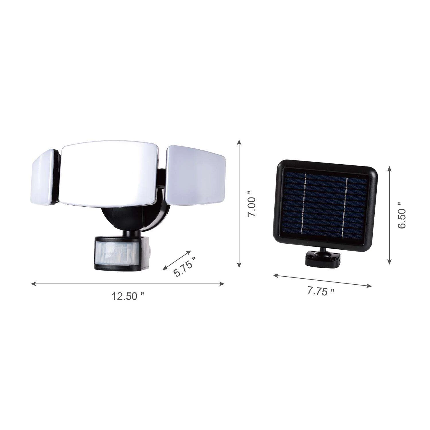 Glitzhome Dusk To Dawn Solar Powered LED White Security Floodlight - Image 6