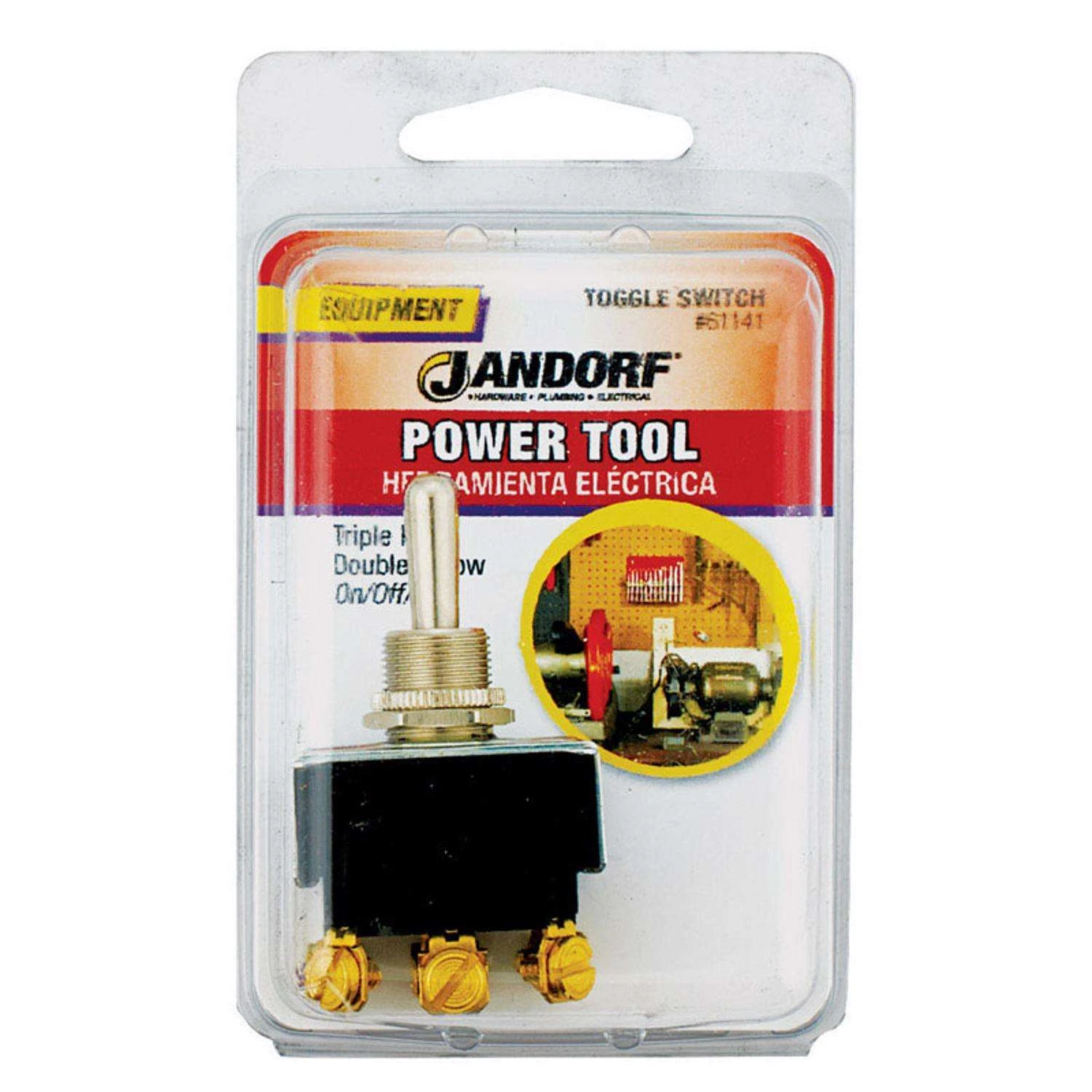 Jandorf 15 Amps Three Pole Toggle Power Tool Switch Silver 1 Pk - Image 2