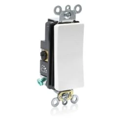 Leviton Decora Plus 20 Amps 3-Way Antimicrobial Treated Rocker AC Quiet Switch White 1 Pk