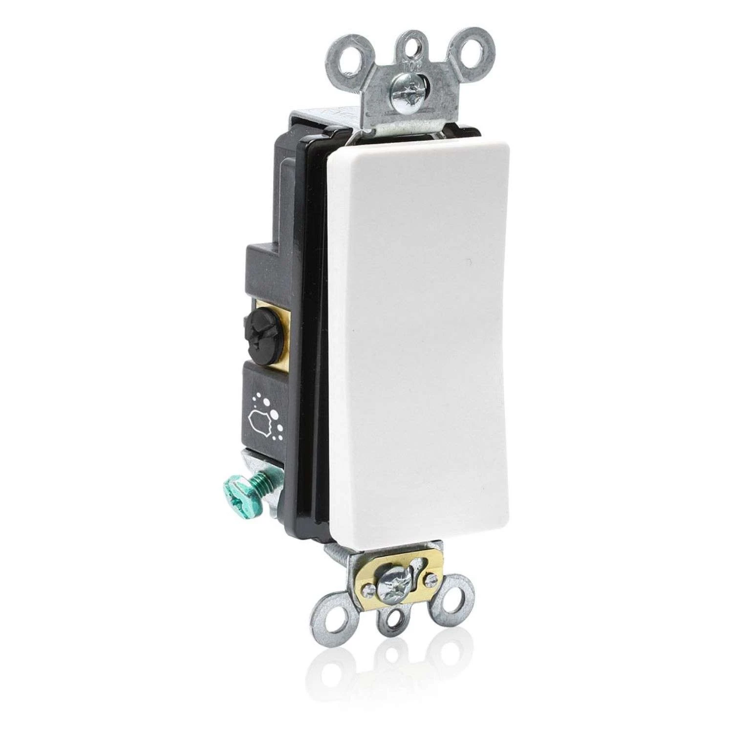 Leviton Decora Plus 20 Amps 3-Way Antimicrobial Treated Rocker AC Quiet Switch White 1 Pk