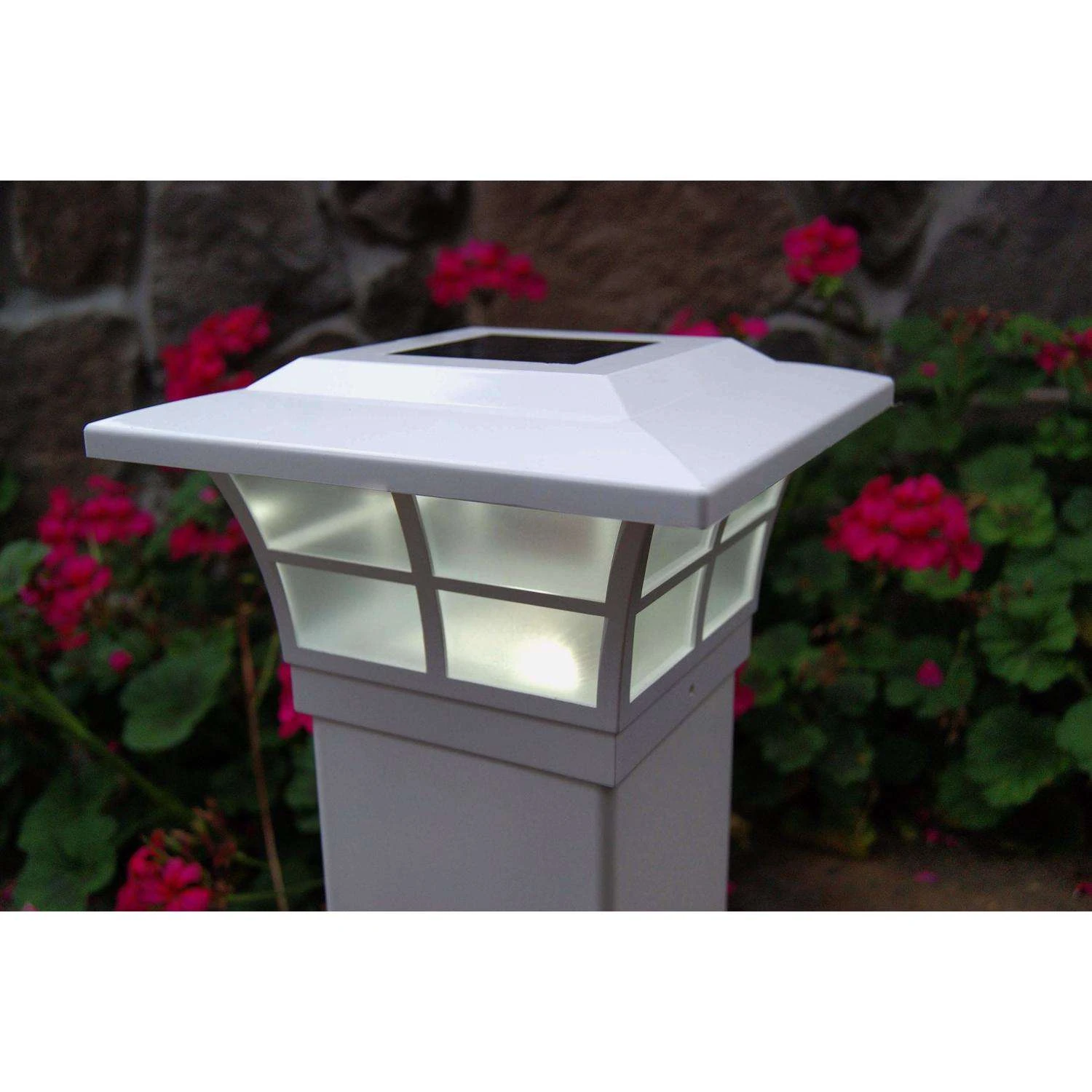 Classy Caps White Solar Powered 0.45 W LED Post Cap Light 2 Pk - Image 2