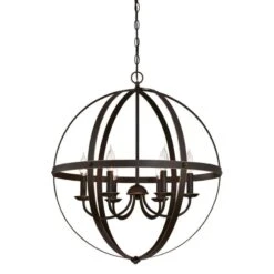 Westinghouse Stella Mira Brushed Nickel Gray 6 Lights Chandelier