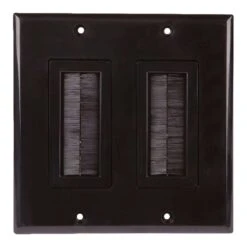 Monster Just Hook It Up Black 2 Gang Plastic Home Theater Brush Wall Plate 1 Pk