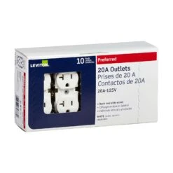 Leviton 20 Amps 125 V Duplex White Outlet 5-20R 10 Pk