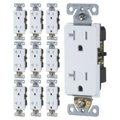 Faith 20 Amps 125 V White GFCI Outlet 10 Pk