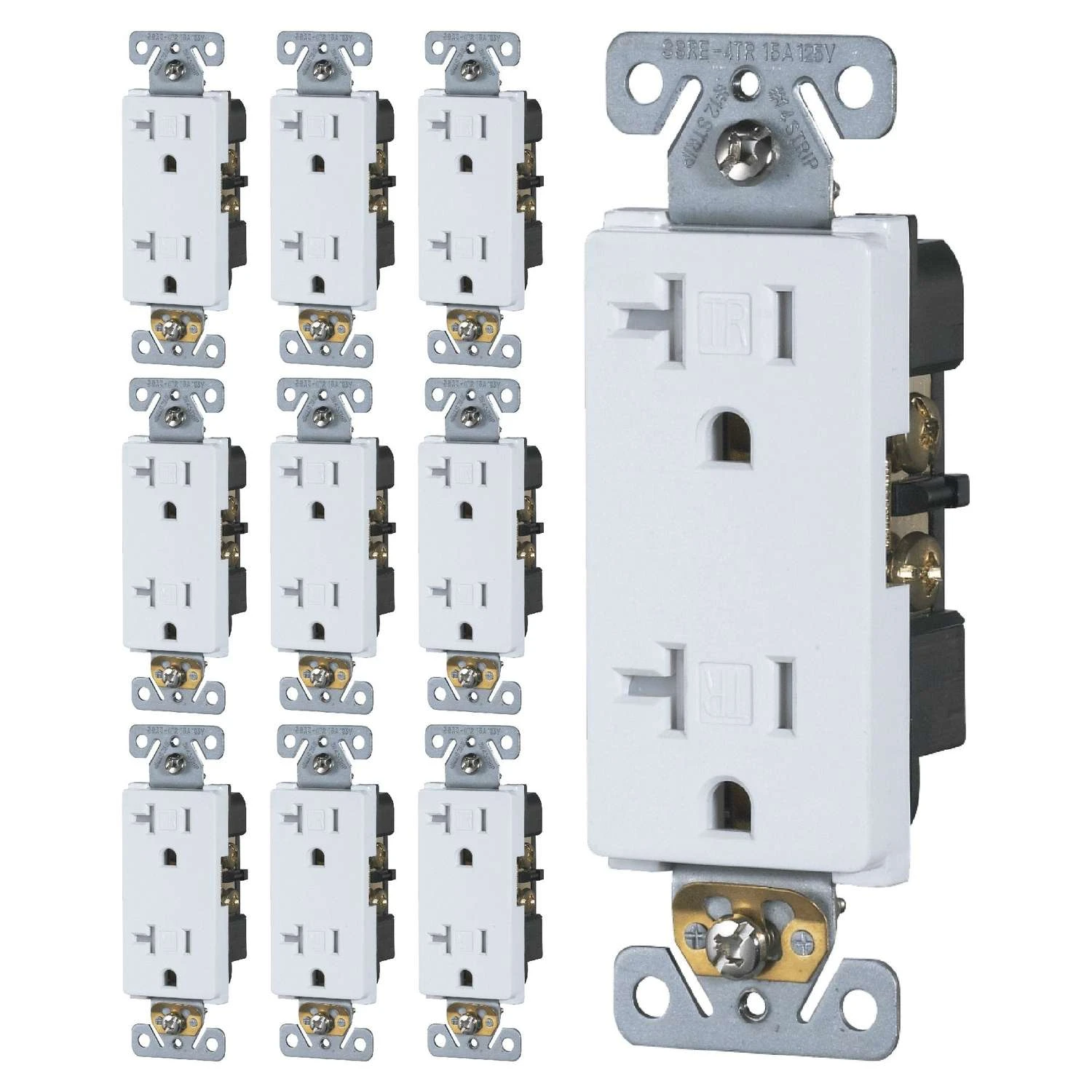 Faith 20 Amps 125 V White GFCI Outlet 10 Pk
