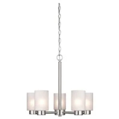 Westinghouse Sylvestre Brushed Nickel Gray 5 Lights Chandelier