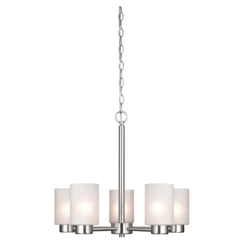 Westinghouse Sylvestre Brushed Nickel Gray 5 Lights Chandelier