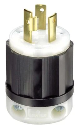 Leviton Industrial Thermoplastic Curved Blade/Ground Locking Plug L6-30P 16-8 AWG