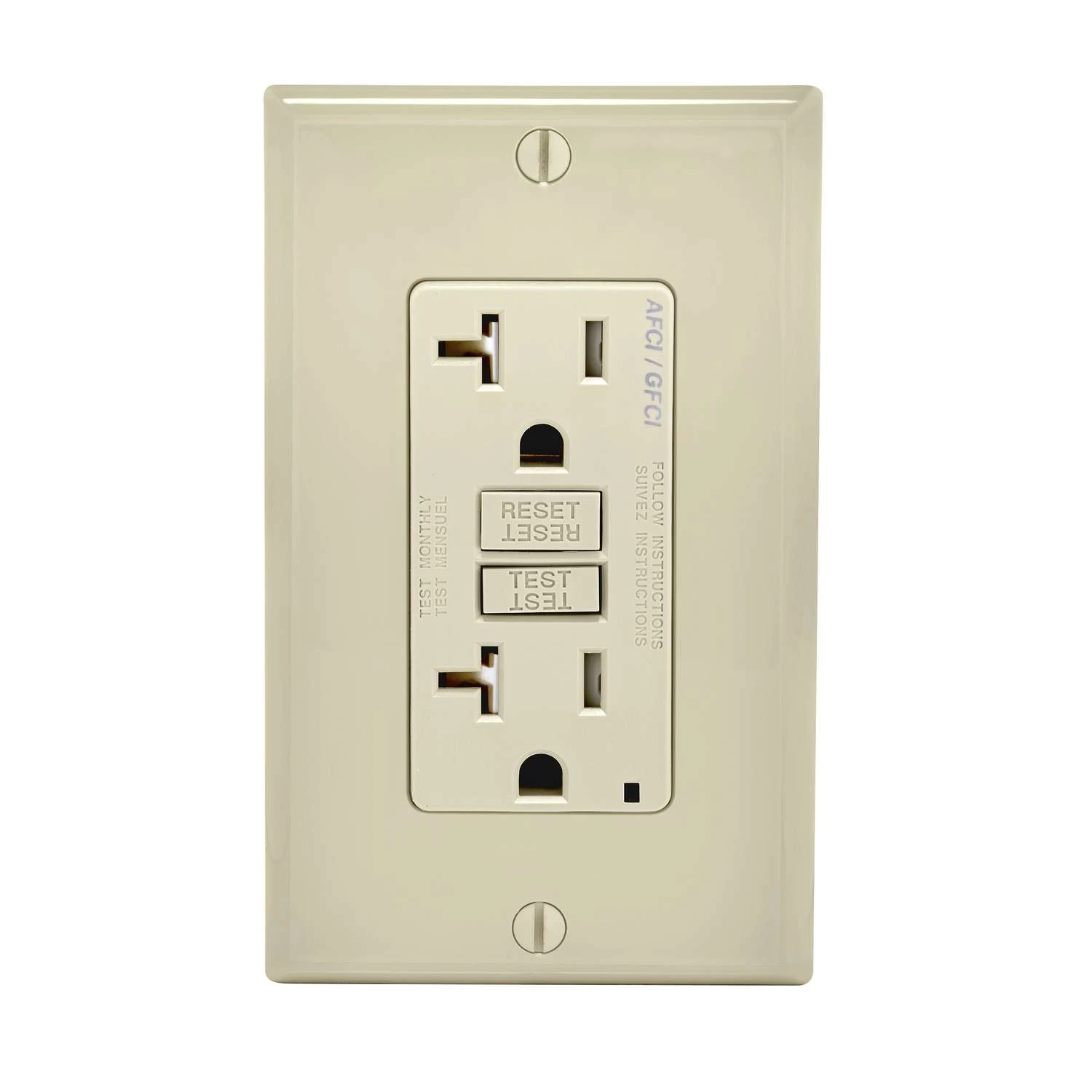 Leviton SmartlockPro 20 Amps 125 V Duplex Light Almond AFCI/GFCI Dual Function Outlet 5-20R 1 Pk