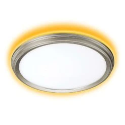 ETI 1.7 In. H X 11 In. W X 11 In. L Brushed Nickel White LED Ceiling Light Fixture With Nightlight