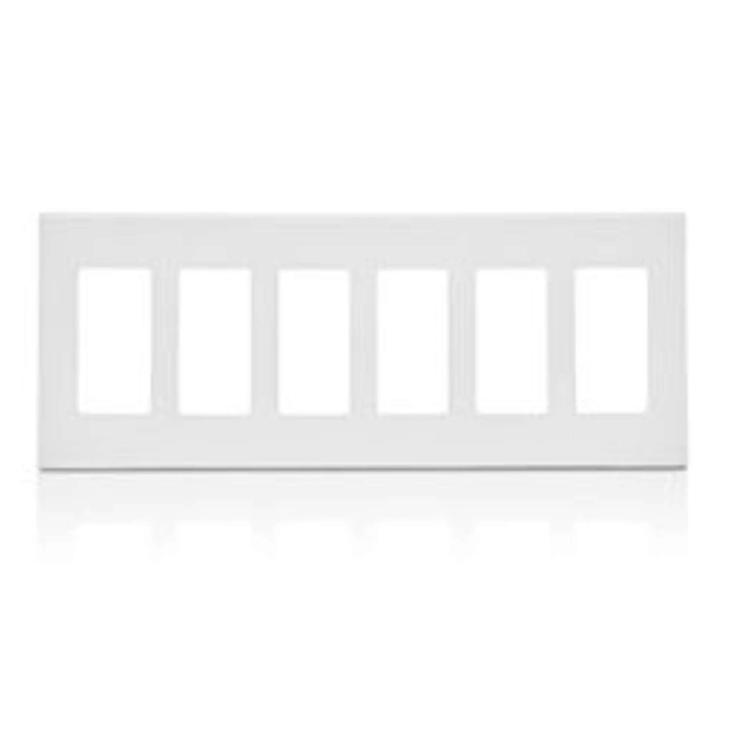 Leviton White 6 Gang Polycarbonate Decorator Screwless Wall Plate 1 Pk
