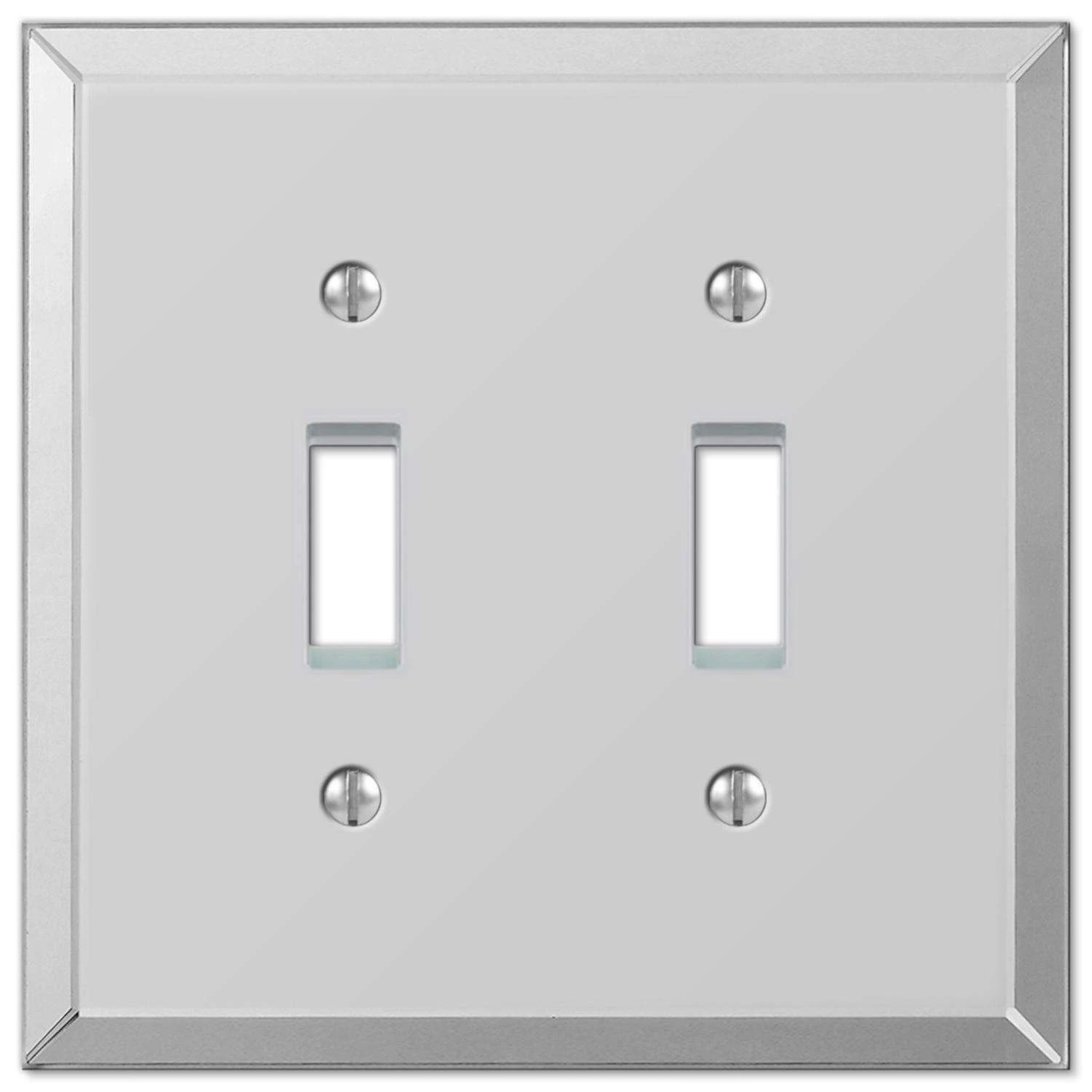 Amerelle Mirror Clear 2 Gang Acrylic Toggle Wall Plate 1 Pk - Image 2