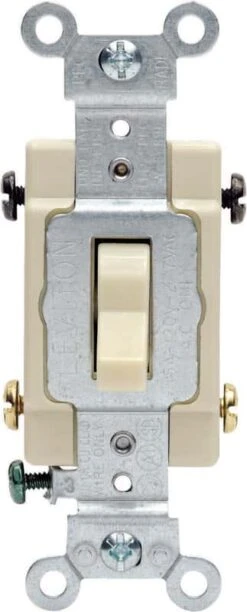Leviton 15 Amps Double Pole Toggle AC Quiet Switch Ivory 1 Pk