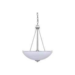 Canarm New Yorker Brushed Pewter Silver 3 Lights Chandelier