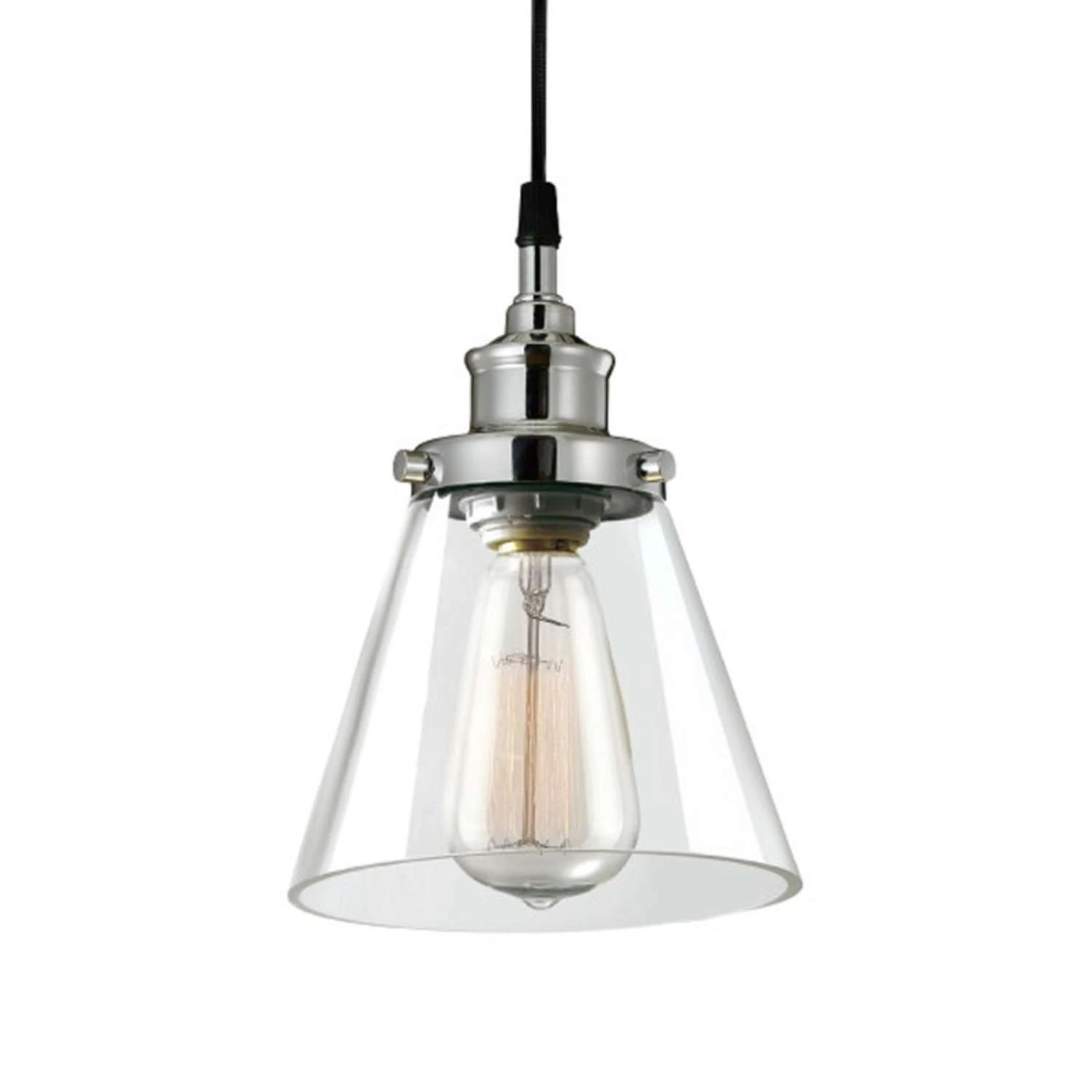 Globe Electric Parker Chrome Clear 1 Lights Pendant Light