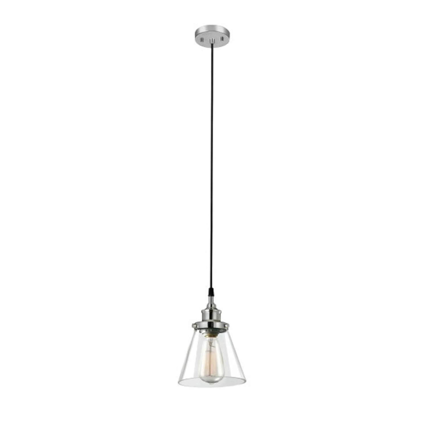 Globe Electric Parker Chrome Clear 1 Lights Pendant Light - Image 2