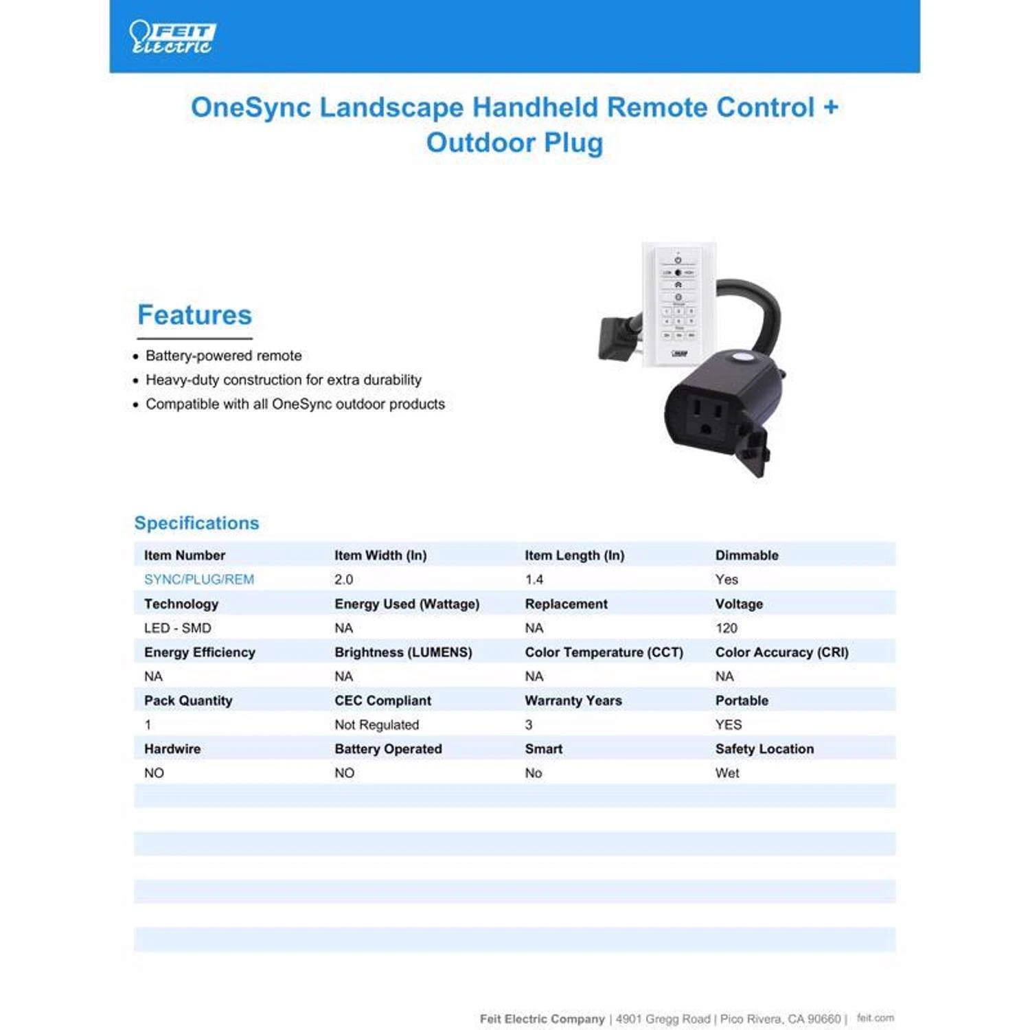 Feit OneSync 1 Ft. L Plug Adapter And Remote - Image 9