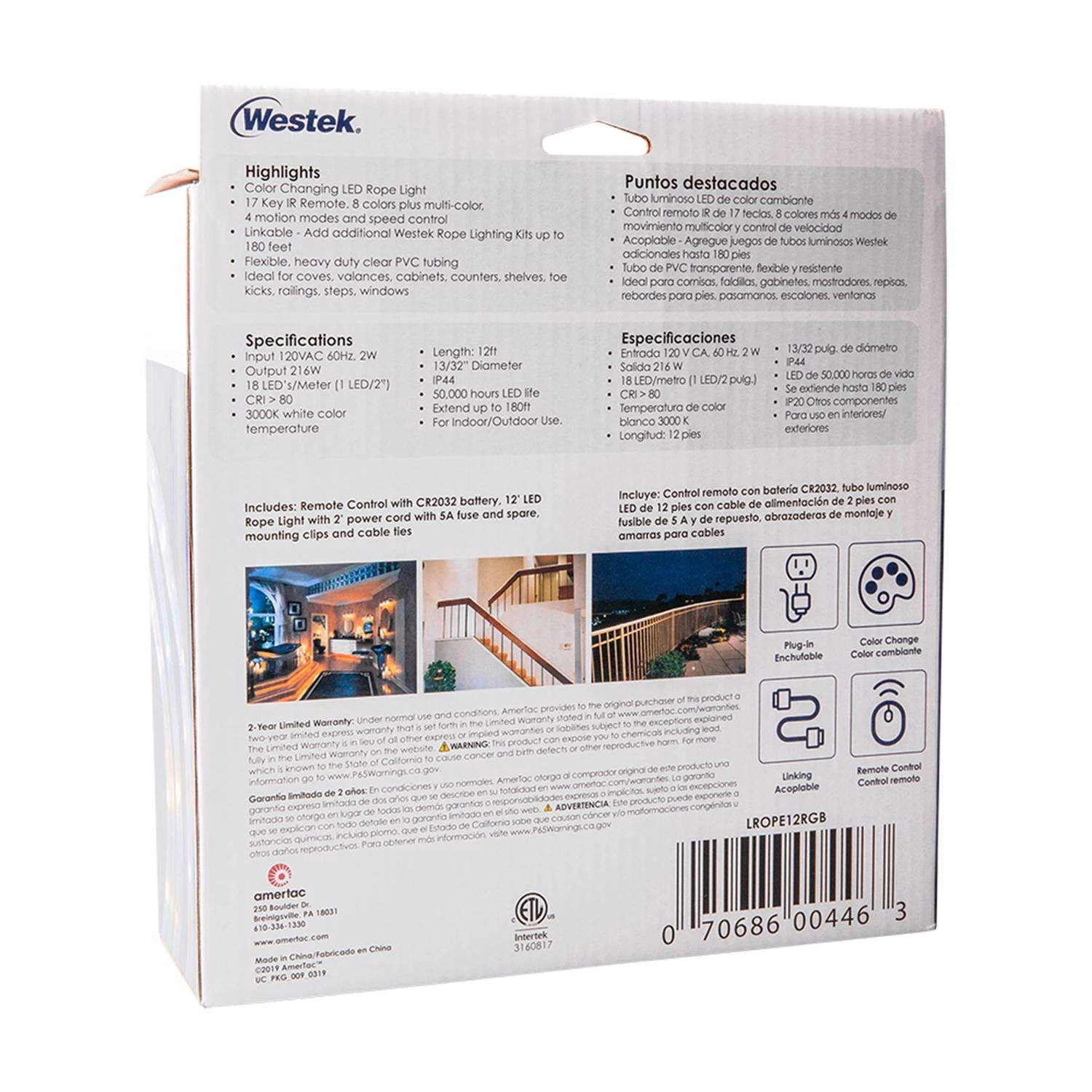 Westek 12 Ft. L Color Changing LED Rope Lights 1 Pk - Image 3