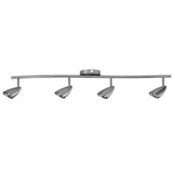 Globe Electric Grayson Brushed Nickel Silver 4 Lights Halogen Track Light Kit