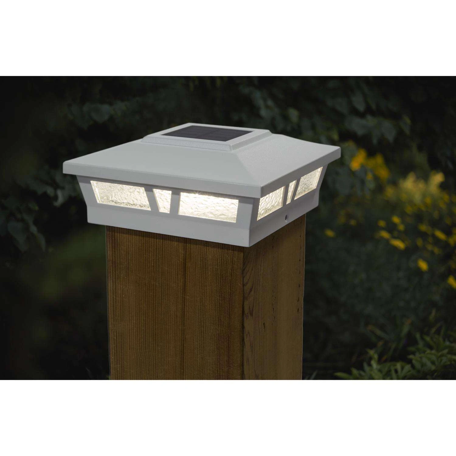 Classy Caps White Solar Powered 1 W LED Post Cap Light 2 Pk - Image 2