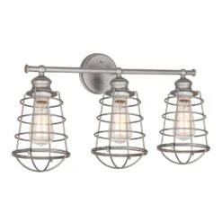 Design House Ajax Galvanized Gray 3 Lights Vanity Light Surface