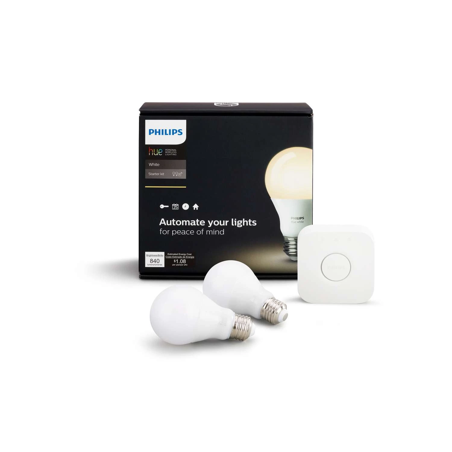 Philips Hue A19 E26 (Medium) Smart-Enabled LED Bulb Starter Kit Soft White 60 Watt Equivalence 2 Pk - Image 3