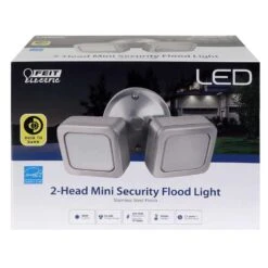 Feit LED Dusk To Dawn Hardwired LED Silver Mini Security Flood Light