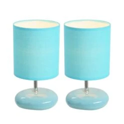 All The Rages Simple Designs 10.63 In. Blue Table Lamp