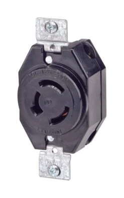 Leviton 20 Amps 125/250 V Black Locking Receptacle 1 Pk