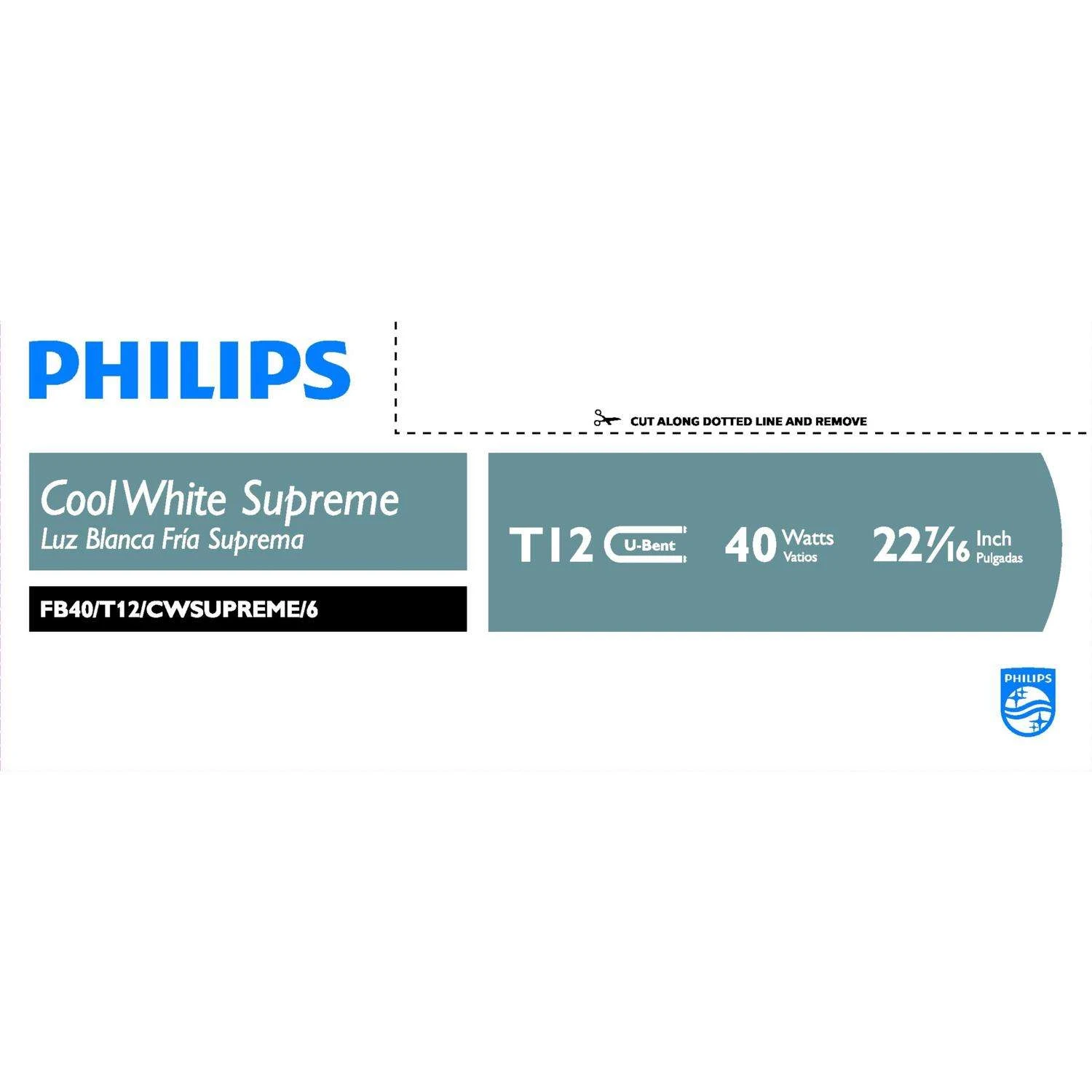 Philips 40 W T12 1.5 In. D X 22.44 In. L Fluorescent Tube Light Bulb Cool White U-Bend 4100 K 1 Pk - Image 2
