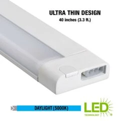 ETI 40 In. L White Plug-In LED Under Cabinet Light Strip 1050 Lm