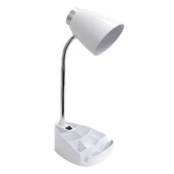 All The Rages Limelights 18.5 In. White Organizer Desk Lamp