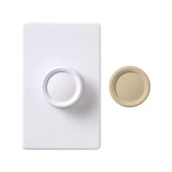 Lutron 5 Amps Single Pole Rotary Fan Control Ivory, White 1 Pk
