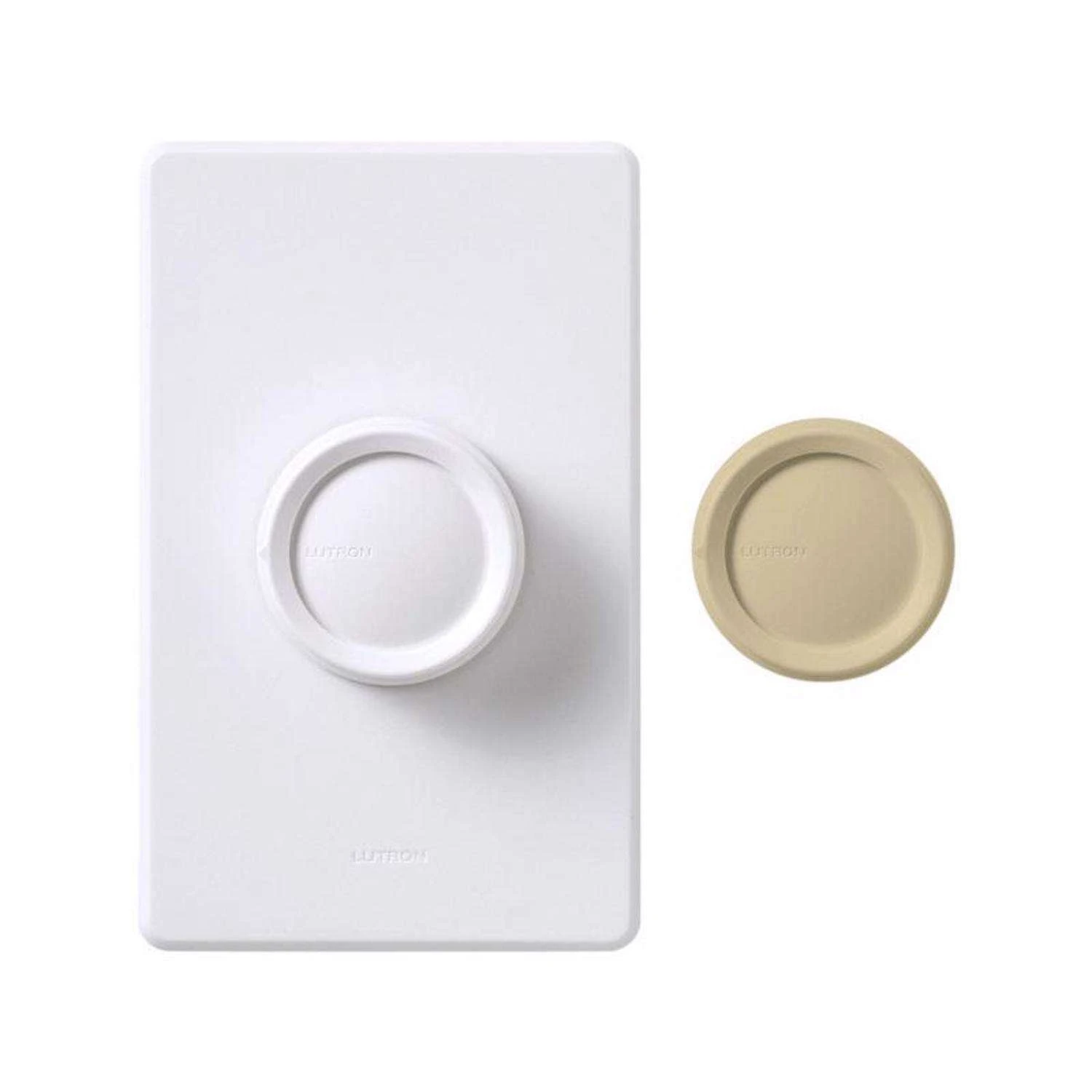Lutron 5 Amps Single Pole Rotary Fan Control Ivory, White 1 Pk