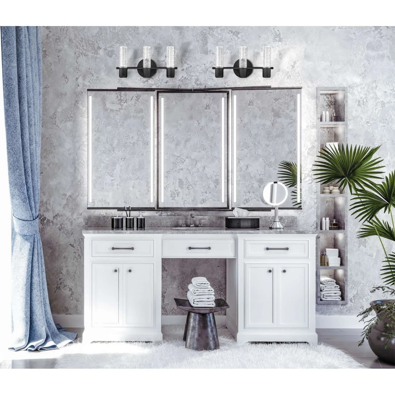 Westinghouse Cava 3-Light Matte Black Wall Sconce - Image 3