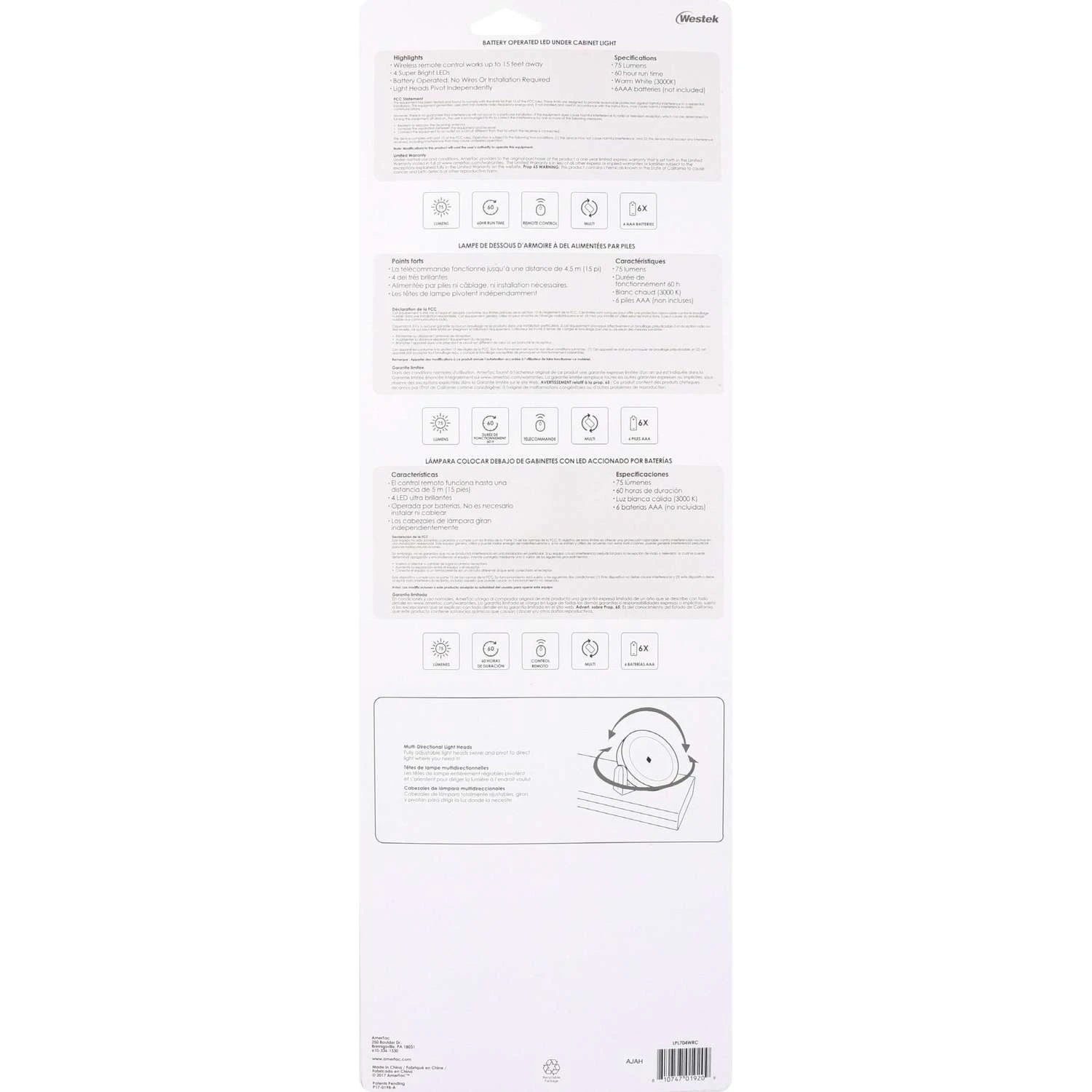 Rite Lite 15.75 In. L White Battery Powered LED Smart-Enabled Strip Light 70 Lm - Image 4