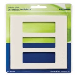 Leviton Decora Plus Almond 3 Gang Polycarbonate Decorator Screwless Wall Plate 1 Each