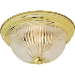 Satco Nuvo 5 In. H X 11.25 In. W X 11.25 In. L Polished Brass Ceiling Light