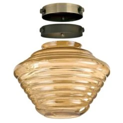 Westinghouse Wide Rippled Beige Glass Lamp Shade 1 Pk