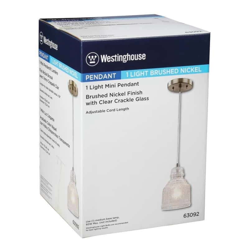 Westinghouse Brushed Nickel 1 Lights Pendant Light - Image 3