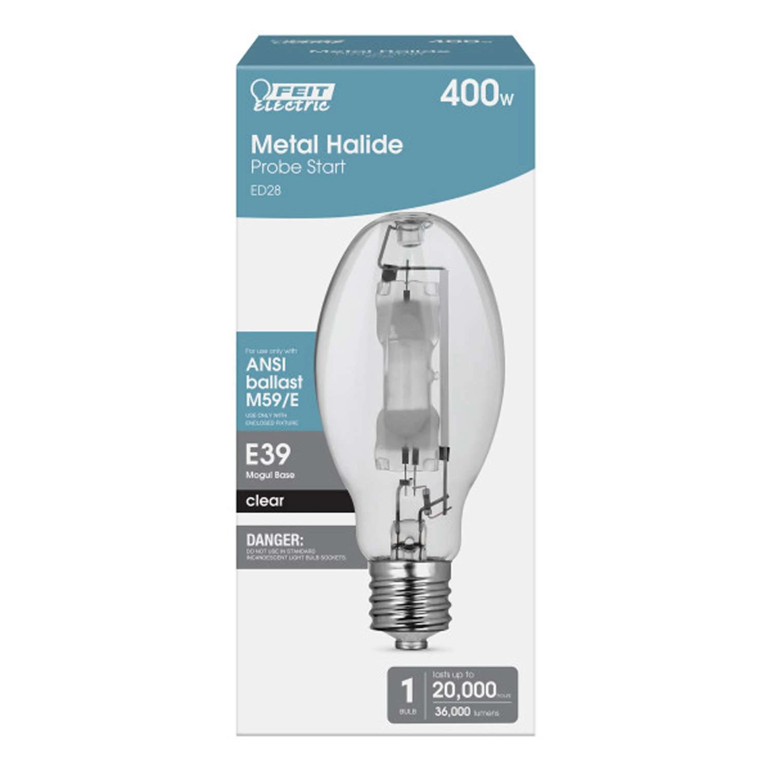 Feit 400 W ED28 HID Bulb 36000 Lm Bright White Metal Halide 1 Pk